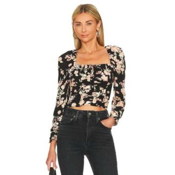 Free People NWT Hilary Printed Black Combo size Small - Picture 3 of 7